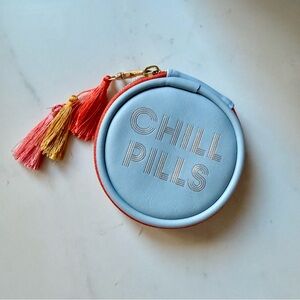 Fun “Chill Pills” Round pill 💊 Pouch with Colorful Tassels